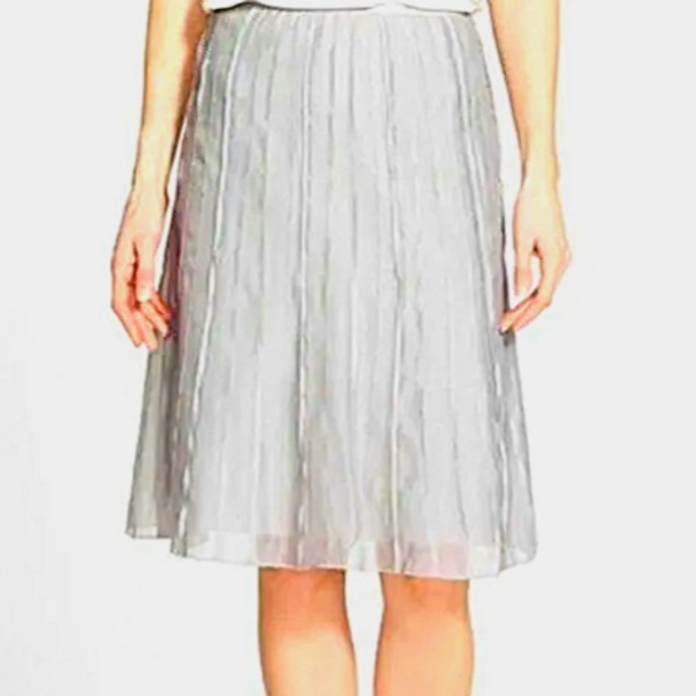Nic+Zoe Batiste Metallic Chiffon Layered Skirt Women's Sz 6